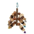 thumbnail image 4 of Bird Block Chewing Toys, Wood + Nuts + Loofah Bird Toys String Safe With Bell For Cockatiel For Parrots, 4 of 8