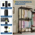 thumbnail image 6 of 1870 lb Heavy Duty Freestanding Garment Rack with 8 Shelves & 5 Rods, Adjustable Metal Clothing Organizer, 6 of 7