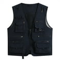 thumbnail image 6 of Youthup Men's Lightweight V-Neck Utility Vest with 13 Pockets - Zippered Casual Sleeveless Jacket for Outdoor Sports, Travel, Hiking (Polyester, Seasonless Layering), 6 of 16