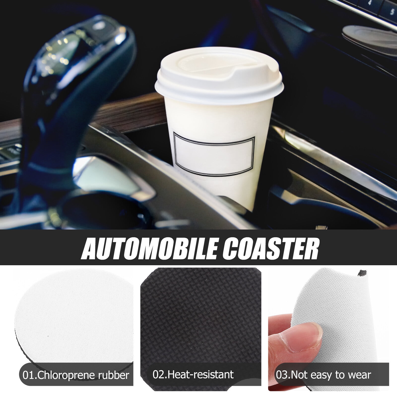 Homemaxs 50pcs Blank Sublimation Car Coasters Blank Cup Coasters Wear-resistant Sublimation Coasters, Size: 7X7X0.3CM