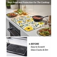 thumbnail image 4 of Stove Top Covers for Electric Stove 28.5x20.5 Inches, Yellow Spring Floral Heat Insulation Fireproof Glass Cooktop Protector, Green Botanical Summer Multipurpose Countertop Stovetop Cover for Kitchen, 4 of 8