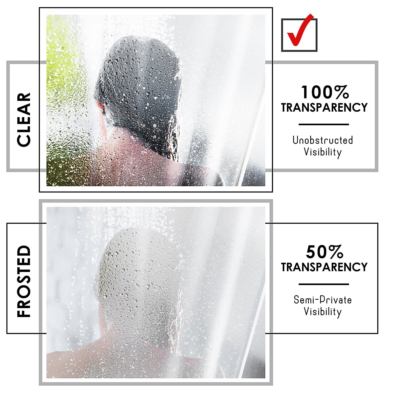 (4 pack) LammaLoe Plastic Shower Curtain Liner Mildew Resistant, Clear Shower Curtain with Premium Thick PEVA Shower Liner, Rustproof Grommets, 70" x 72"