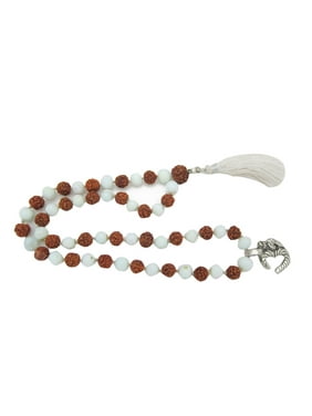 Buddhist Tibetan Beads White Jade 108+1 Beads with Om Pendant