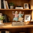 thumbnail image 2 of Wooden Couple Best Friend Figurine Forever Together Rustic Shelf Decor, 2 of 9