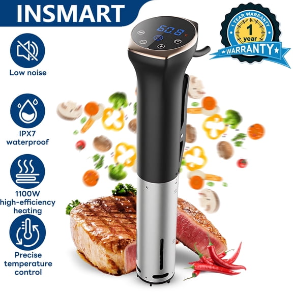 INSMART Sous Vide Machines, Precision Cooker, 1100W, IPX7 Waterproof Immersion Circulator with ±1℉ Temp Control