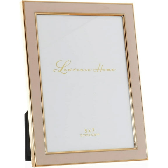 8x10 Gold Metal and Pink Enamel Picture Frame