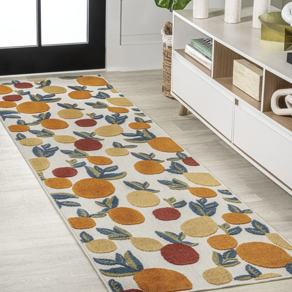 JONATHAN Y AMALFI COAST 2 x 8 Runner Rug, Limone Bold Lemon - Orange/Beige/Cream, AMC118A-28