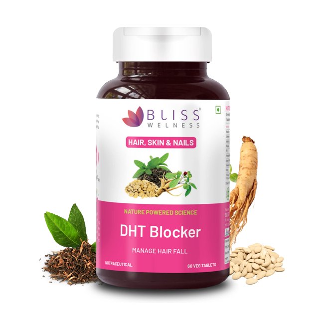 Bliss Welness Dht Blocker With Biotin, Pumpkin Seed, Green Tea Extract, Omega 3, Ginseng Extract