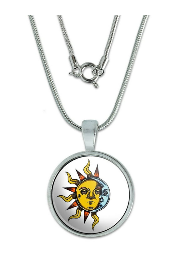 Mystical Sun and Moon - Occult Small Pendant
