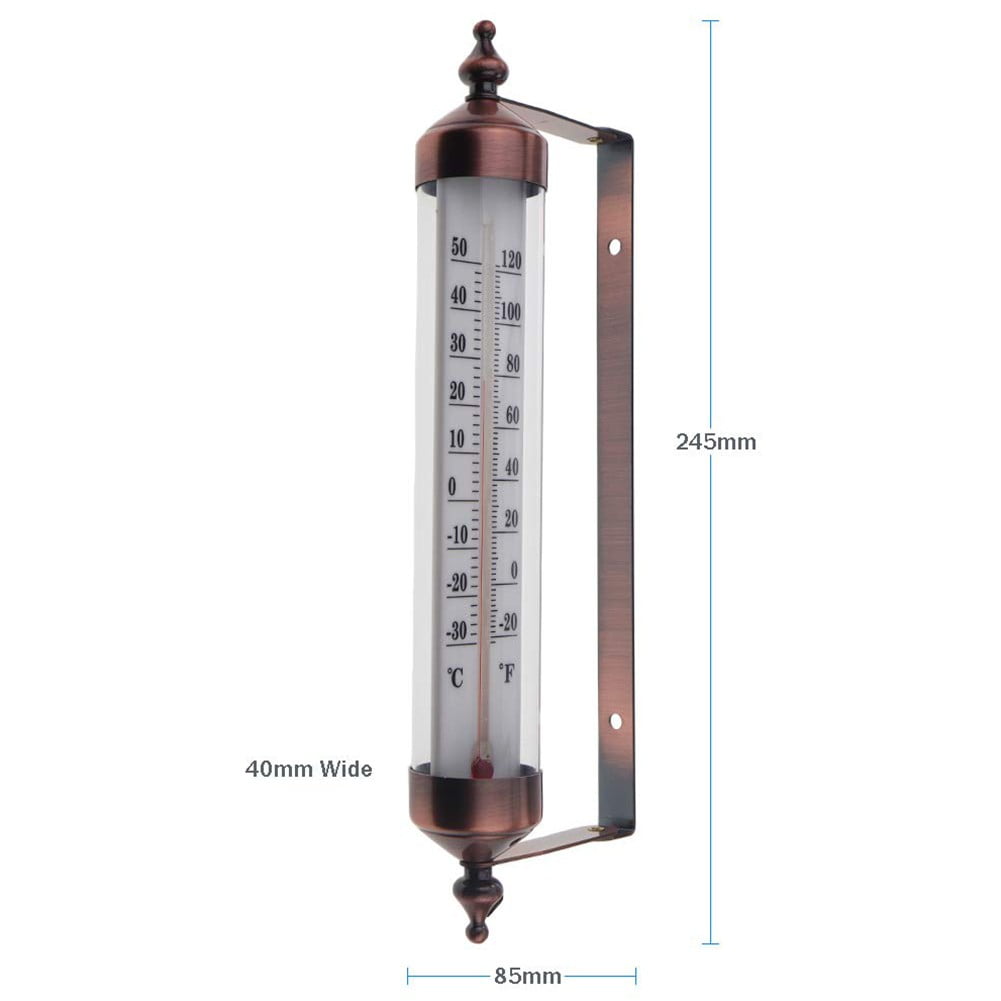 Outside Thermometer with Bronze Effect Design - Stylish Outdoor Thermometer  Suitable for Outside Wall Greenhouse Garage
