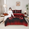 thumbnail image 4 of Castle Fairy Boys Teens Honeycomb Gamer Queen Comforter Set,Stripes Bedding Comforter Set, 4 of 8