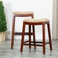 thumbnail image 7 of Cterwk 30" Bar Stool, Cherry Finish, Brown Leather Seat, 7 of 7
