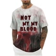 thumbnail image 1 of Camisas de Manga Larga para Hombres Imprimir Blusa de Manga Corta de Cuello Redondo, Camisas de Lino para Hombres, 1 of 3