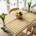thumbnail image 5 of Yellow Buffalo Check Plaid Placemats Set of 4 Farmhouse Style Place Mats Table Mats Kitchen Dining Home Outdoor Party Table Decoration, 5 of 9