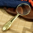 thumbnail image 2 of BUYISI Durable Convex Lens Magnifying Mirror Mirror Glass Vintage Pocket-Sized Gold, 2 of 5