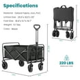 thumbnail image 2 of Folding Wagon Cart with Wheels,Foldable Grocery Cart,Small,Black,Black Iron Garden Outdoor Garden Supplies Garden Carts, 2 of 7