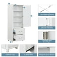 thumbnail image 5 of DEALTOPS Tall Spacious Storage Cabinet with 2 Drawers and Adjustable Shelves, White, 5 of 8