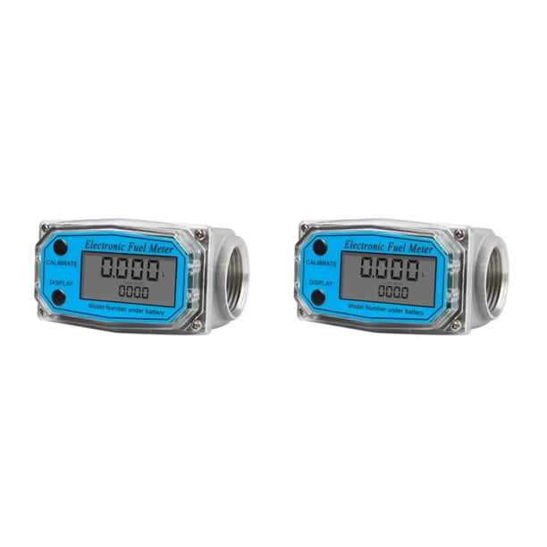 Scienceny Medidor de flujo de combustible de turbinas electrónicas, medidor de flujo de pantalla Digital portátil de alta precisión, Sensor 1 pulgada 2piezas