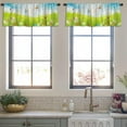 thumbnail image 3 of LALILO Kitchen Curtain Valance Floral Summer Spring Landscape Rod Pocket Window Curtain 52"x 18" Set of 2, 3 of 5