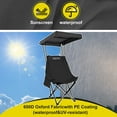 thumbnail image 3 of Young Wood Portable Camping Chair with Shade Canopy and Side Pocket Design, Black, 1pc, 3 of 7