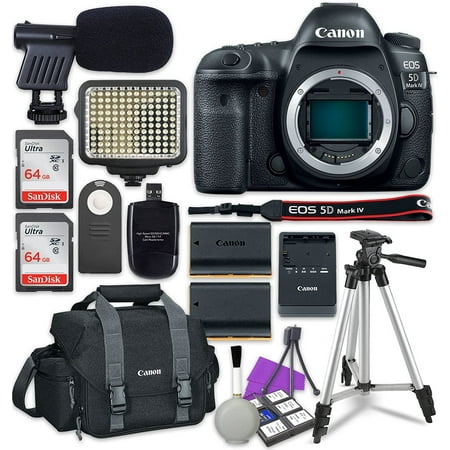Canon EOS 5D Mark IV Digital SLR Camera Body + 2X Sandisk 64GB SDHC Memory Cards + Accessory Bundle