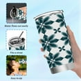thumbnail image 6 of 20oz Stainless Steel Tumbler with Straw, Double Wall Insulated Travel Tumbler Dark Green Geometric Flowers, 6 of 8