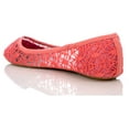 thumbnail image 3 of Charles Albert Women's Breathable Crochet Lace Ballet Flat Coral Size 6, 3 of 6