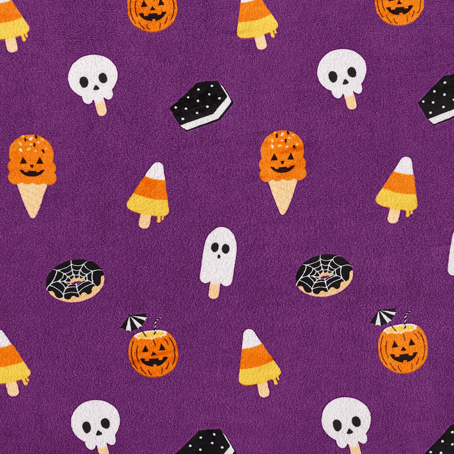 Summerween Velvet Plush Throw - Spooky Treats Design, for All Ages