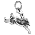 thumbnail image 2 of 1 inch Sterling Silver Running Rabbit Necklace Diamond-Cut Oxidized finish 18 inch BX_15, 2 of 4