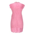 thumbnail image 5 of Odeerbi Summer 2024 Casual Dresses for Women Fashion Sleeveless Lace Zipper Sexy Solid Color Club Dress Pink, 5 of 8