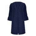 thumbnail image 3 of ICHUANYI Clearance Women Sexy Chiffon Perspective Beach Cover Solid 3/4 Sleeve Cardigan Tops Blouse(Blue, S) ICHUANYI WER2023081001412, 3 of 5