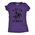 thumbnail image 1 of Womens Ride Em Cowboy Cowgirl Rodeo T shirt Funny Saying Cute Graphic Tee (Heather Purple) - M, 1 of 4