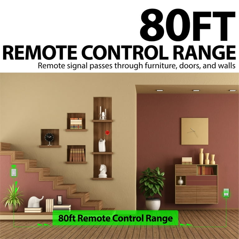 Fosmon Wireless Remote Control Electrical Outlet Switch 2 Outlets