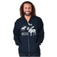 thumbnail image 4 of Funny Meese Moose Animal Humor Zip Up Hoodie Men's Women's Brisco Brands L, 4 of 6