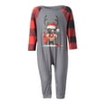 thumbnail image 2 of Christmas Family Matching Pajamas Set, Long Sleeve Santa Claus/Elk Print Tops with Plaid Pants, 2 of 7