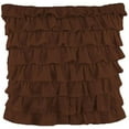 thumbnail image 1 of Amay 2-PC Ultra Soft Multi Ruffle Pillow sham 800 Thread Count Organic Cotton Brown Solid, Body Pillow 20'' x 54'', 1 of 6