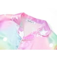 thumbnail image 5 of Beezizac Girls Pajama Multicolor & Stars Satin Silky Long Sleeve and Pants Sets 2-Piece Winter Comfy Outfits Size 10, 5 of 7