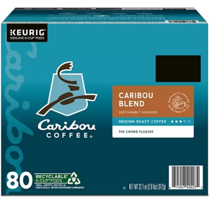 Caribou Coffee Medium Roast K-Cup Pod  Caribou Blend  80 ct.