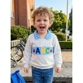 thumbnail image 5 of RUINIXCW Boys Quarter Zip Sweatshirt Back to School Letter Embroidery Plaid Lapel Long Sleeve Pullover, 5 of 9