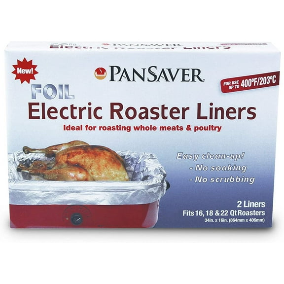 PanSaver 45950 Disposable Foil Electric Roaster Liner, 4 Pack