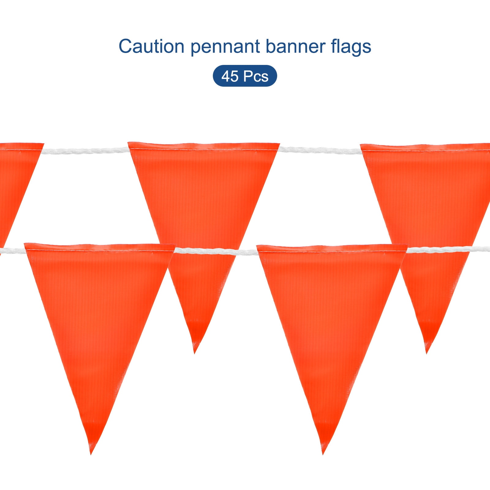 98ft 45pcs Caution Pennant Banner Flags Perimeter Marking Safety Flag for Traffic Construction, Orange
