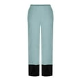 thumbnail image 3 of MeetoTime Women's Corduroy Casual Pants Fall Comfy Color Block Elastic Waist Ankle Length Pants Plus Size & Regular, 3 of 5