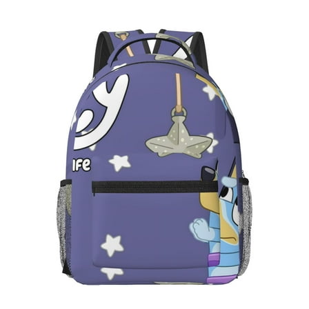 Kowoue Bluey Pattern Student Backpack – Large Capacity with Laptop Sleeve, Water-Resistant, Multi-pocket Bag, Ideal for School, Travel-One Size