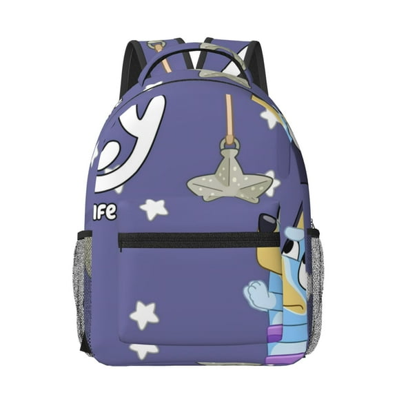 Kowoue Bluey Pattern Student Backpack – Large Capacity with Laptop Sleeve, Water-Resistant, Multi-pocket Bag, Ideal for School, Travel-One Size