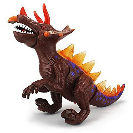 Dinosaur Universe Triceratops Battery Operated Walking Toy Dinosaur Figure w/ Realistic Movement, Lights and Sounds (Colors May Vary)