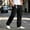 Black, variant on Men's Full Elastic Waist Pull on Casual 100% Cotton Cargo Pants, Relaxed Fit Lightweight Multi‑Pocket Work Trousers for Daily Outdoor Wear