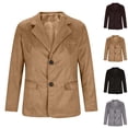 thumbnail image 4 of ZQUUVOU Men's Business Casual Balzer Notch Lapel Button Front Solid Color Long Sleeve Suit Jacket with Pockets Khaki, 4 of 4