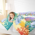 thumbnail image 4 of Manfei Alphabet I Print Twin Bedding,Cheerful Axolotl Bedding Comforter Set For Girls,Blue Pastel,Colorful Stars Reversible,7pcs, 4 of 8