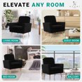 thumbnail image 5 of Frida Fleece Minimalist Accent Chair Set of 2 – Black, 5 of 10