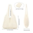 thumbnail image 2 of Bolsa de playa COOKOOKY, ganchillo, estética veraniega, malla, beige, 2 of 7